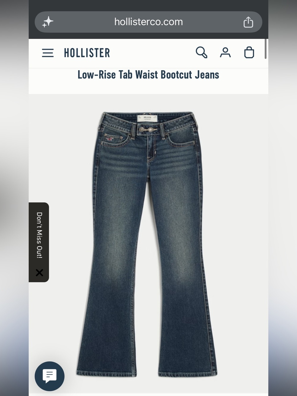 Hollister Low-Rise Blue Bootcut Women’s Jeans Women’s 28S 6 Short